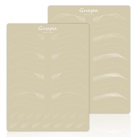 Guapa Nano Stroke Eyebrow Practice Skin - Double-Sided Silicone Tattoo Training Sheet with Pre-Printed Hairlines, No Ink, Reusable for Brow Tech (Eyebrow line#2-3PCS)