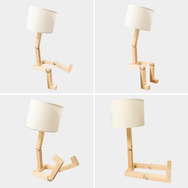 Kids Desk Lamp DIY Unique Lamps,Cute and Fun Bedside Table Lamp with Wood Adjustable Shape,Stnadnight Lighting Fixture for Bedroom,Study Desk，Dormitories,Reading and Study/Working Lamps，Bookshelf