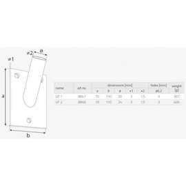 DMX - Flag holder - UF - 70x110x26x3