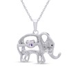 AFFY Simulated Alexandrite And White Cubic Zirconia Floater Elephant Pendant