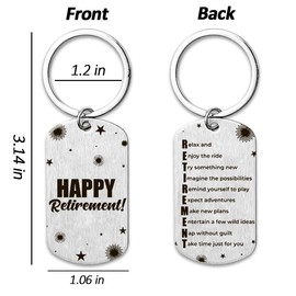 Retirement Gifts for Men Women Happy Retirement Appreciation Gift Keychain for Coworker Friends Teacher Nurse Retirement Keychain for Men Women Going Away Gifts for Friends Coworkers Leaving Gift