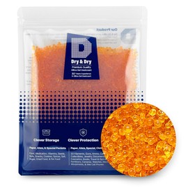 Dry & Dry [1.2 LBS] Premium Orange Indicating Silica Gel Desiccant Beads(Industry Standard 3-5 mm) - Rechargeable Silica Gel Beads(1.2 LBS)