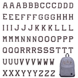 VEGCOO 78 Iron on Letters Patches for Clothes, Alphabet Applique Patches Letters A-Z Embroidered Patches for Bags Coats Hats Jeans Shoes(Yellow）