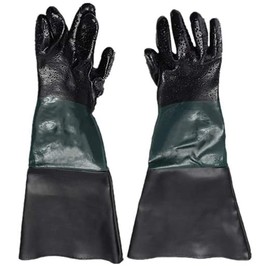 POFET 1 Pair Rubber Sandblasting Gloves, Safety Gloves for Work,60cm Replacement Labour Protection Gloves for Sand Blasting