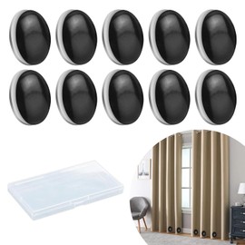 Shower Curtain Weights, Pack of 10 Magnetic for Curtains, Magnetic Shower Curtain Weights, Round Magnetic Shower Curtain for Shower, Window, Curtain, Tablecloths (Black, 4 cm)