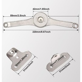 JinBoCheng 2pcs Heavy Duty Lid Stay Hinges Folding Lid Support Hinge,Perfect for Cabinet,Closet,Wardrobe,Toy Box Hinges,Wardrobe-Opening Angle 75°/90°/110°,Max Support 45lb (silver-4pcs)