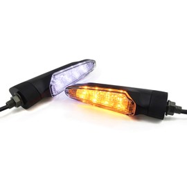 Motorcycle General Purpose High Brightness LED Turn Signal/Position Lamp Yamaha MT-09 Kawasaki Z800 Honda CBR1000 CBR600 Suzuki GSX (Smoke Lens, Turn Signal + Position Lamp (White) 2 Pieces