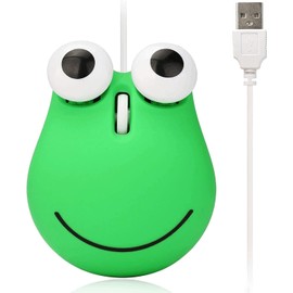 Cute Wired Frog Mouse for Kids and Adults - Mini Stylish Animal Computer Mouse for Desktop, Laptop (Green)
