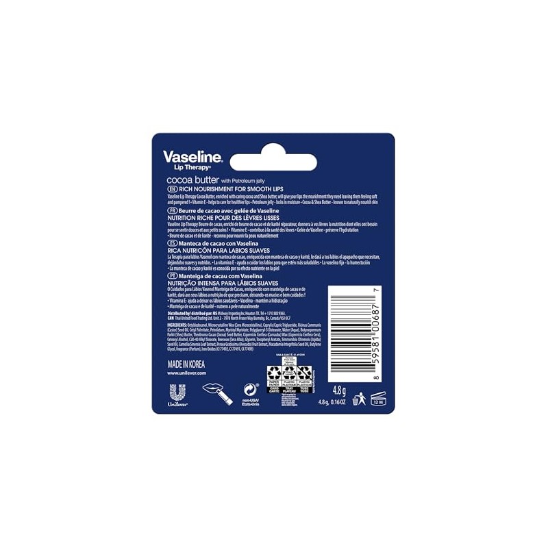 Vaseline - Bálsamo para Labios, Lip Therapy (4.8 g /