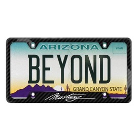 iPick Image for Ford Mustang Script Black Real Carbon Fiber 50 States License Plate Frame