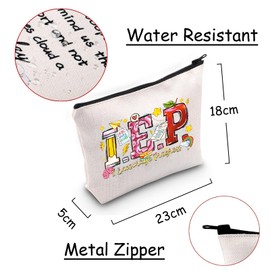 JXGZSO Sped Education Teacher Gift IEP I Encourage Progress Cosmetic Clutch Bag Special Education Inspirational Gift (IEP I Encourage Progress)