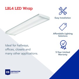 Lithonia Lighting LBL4 LP840 LBL 4-Foot MVOLT Linear Wraparound, 4000K