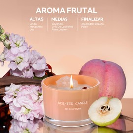 Velas Aromaticas, Cera de Soja 100% Pura, Aromaterapia，Alivio Del Estrés y Relajación, Adecuado para Yoga, Meditación, Navidad, Día de San Valentín, Regalo Perfecto para Mujeres