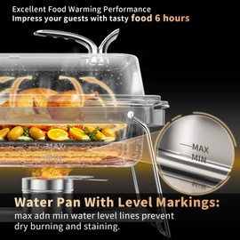 Chafing Dishes for Buffet, 4 Pack 5QT Square Stainless Steel Chafing Dish Set for Home Parties, Christmas Gatherings, Catering Events Complete Buffet Warmer Set (Blue)