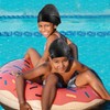 2 Pack Swimming Cap for Kids (Black+Rose red)