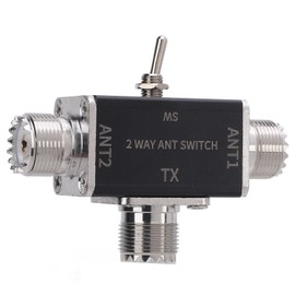 Antenna Switch DC-500MHz 2 Way Antennae Splitter for Ham Radio 1 Input 2 Output 0-50MHz Frequency Transfer Switch SO239 Interface