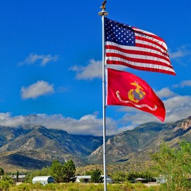 ZEKVY US Marine Corps USMC Flag 5x8 Outdoor Made in USA - Double Sided Heavy Duty Vivid Color US Military Army Flags Long Lasting with 3 Brass Grommet