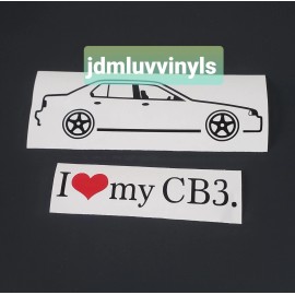Honda I love my CB3 Sedan 90-93 Sticker decal JDM Honda accord.