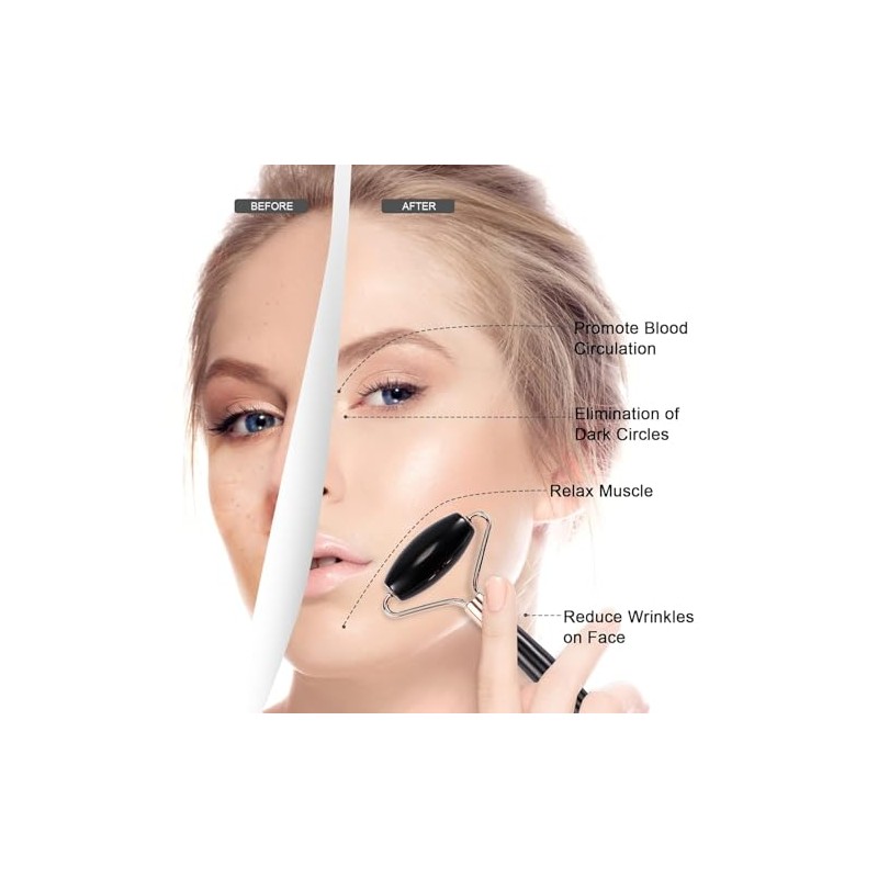 Kit de Masaje Facial con Gua Sha, Rodillo Facial y