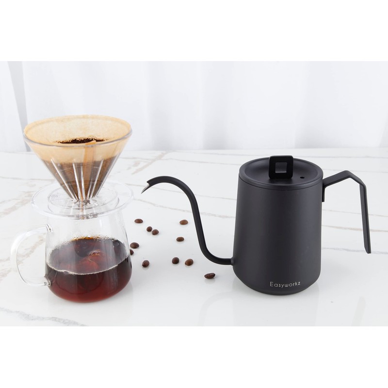 Easyworkz Gooseneck Pour Over Coffee Kettle 600ml Stainless Steel Hand