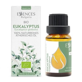 Essences Bulgaria Organic Eucalyptus Essential Oil 15 ml | Eucalyptus Globulus | 100% Natural | Undiluted | Therapeutic Grade | Aromatherapy | Cosmetics | Cruelty Free | GMO Free | Vegan