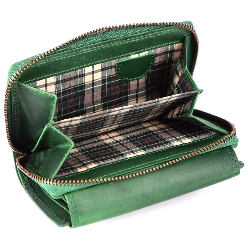 Chunkyrayan P GB-6 Green Madrid Women's Wallet High-Quality Vintage RFID
