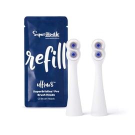 SuperMouth® SuperBristles® Pro Replacement Brush Heads for Ultim8 SmartBrush – Ultra-Soft Bristles Remove 40X More Plaque, 3X Denser, Advanced Sonic Cleaning, Dual Modes, 3 Color Options