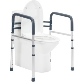 Lianjindun Toilet Safety Rails, Adjustable Toilet Frame for Elderly, Seniors, Handicap & Disabled, Foldable Handicap Toilet Handles Fit Any Toilets (Blue)