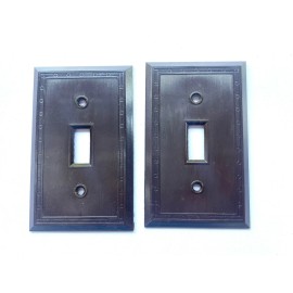 Vintage Standard Bakelite One Gang Toggle Switch Plates Brown