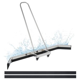 AIWFL 4.5FT Stainless Steel Sport Tennis Court Squeegee with 2 EVA Foam Blade Replacement Water Remover Tennis Court Rain Shuttle Sport Professional Squeegee for Basketball Courts,Silver