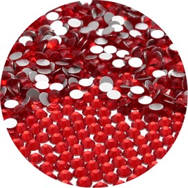 NCB 3000pcs Flatback Round Glass Nail Art Rhinestones Crystal for DIY Making Accessories Shoes, Clothes, Face Art, Bags, Manicure (Siam, SS4 3000pcs)