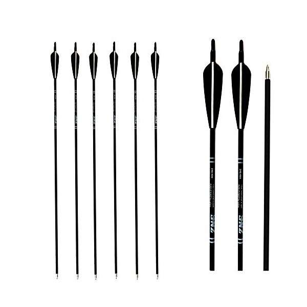 12 Pack Archery Carbon Arrows 350 Spine Shafts with Field Points for Compound and Recurve Bows Target Shooting Hunting(28 Inch)