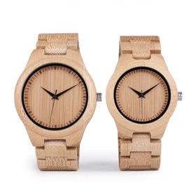 BOBO BIRD Men Women Handmade Bamboo Wooden Wrist Watch Scale Quartz Wrist Watch Lightweight Casual Sport Watches (Couple)