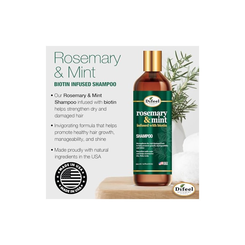 Difeel Champú de Menta y Romero con Biotina