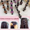 Pasadores de Pelo Trenzados con Cristales Brillantes – 4 Piezas