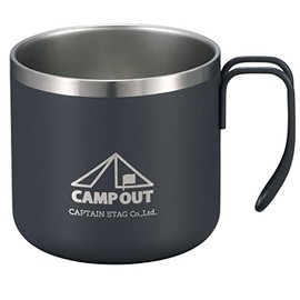 キャプテンスタッグ(CAPTAIN STAG) アウトドア コップ マグカップ マグ カップ タンブラー ダブルステンレス 真空断熱 保温 保冷 350ml ダークグレー キャンプアウト UE-3571