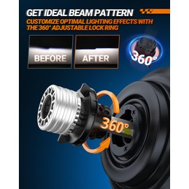 SEALIGHT X4I H13 55,000LM Bulbs, 9008 Fog Light Bulbs with Adjustable Lock Ring, Cooling Fan, Easy Installation, Pack of 2