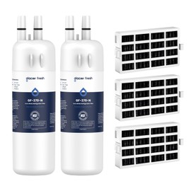 GLACIER FRESH EDR1RXD1 Refrigerator Water Filter Compatible with W10295370A, EDR1RXD1, WHR1RXD1, KAD1RXD1, Filter 1, W10295370 Refrigerator Water Filter & w10311524 Air Filter, 2+3 Packs