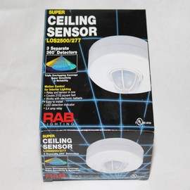 RAB Lighting LOS2500/277 360-Degree Ceiling Mount Occupancy Sensor For Incandescent and Fluorescent Loads 277-volt
