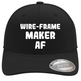 Wire-Frame Maker AF - Soft Flexfit Baseball Hat Cap, Black, Small/Medium