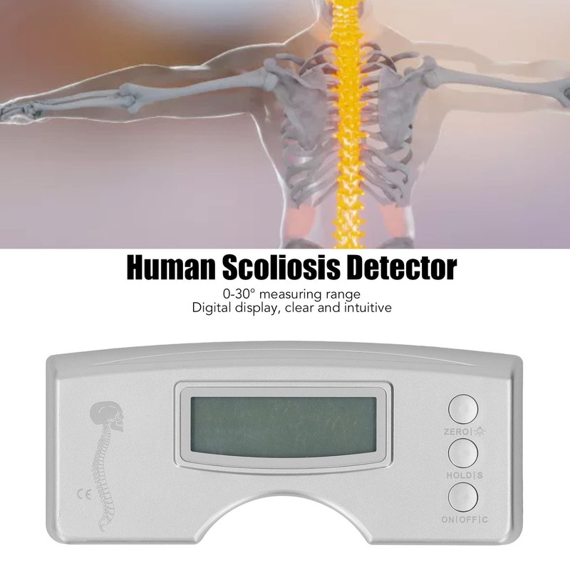 Jeanoko Scoliosis Meter,High Accuracy Electronic Scoliometer Lightweight 0 to 30