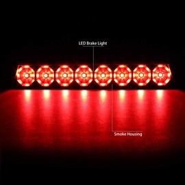 LED Tinted Third 3rd Tail Brake Light High Mount Stop Lamp Compatible with Ford Mustang GT LX 2Door w/Spoiler 87-93