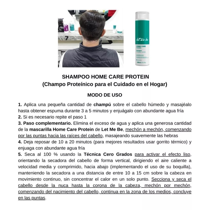 Let Me Be Post-alisado Hidratante Champú Home Care Protein Let