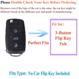 SANRILY Funda de cuero vacuno de protección completa para llave de VW Tiguan Jetta MK1-MK6 Passat Golf GTI Beetle llavero sin llave 3 botones con llavero beige