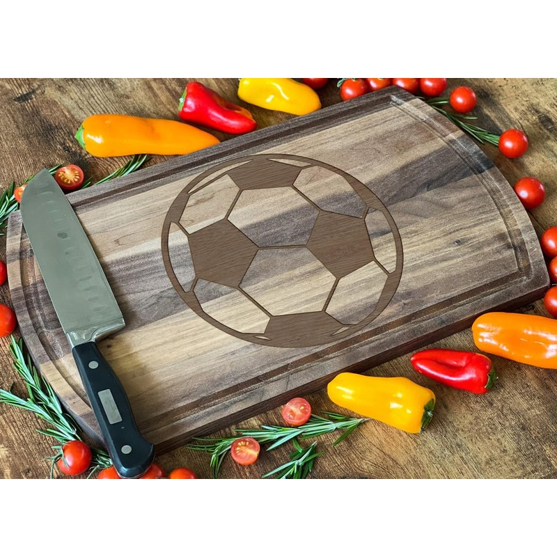 Classic Soccer Ball Pattern Walnut Board, 16.75x10 in: Ideal for