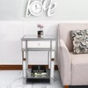 Artloge Square Mirrored End Table: 2-Tier Tall Sofa Side Table