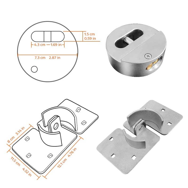 RESET-904 Heavy Duty Solid Steel Hidden Shackle Padlock with High