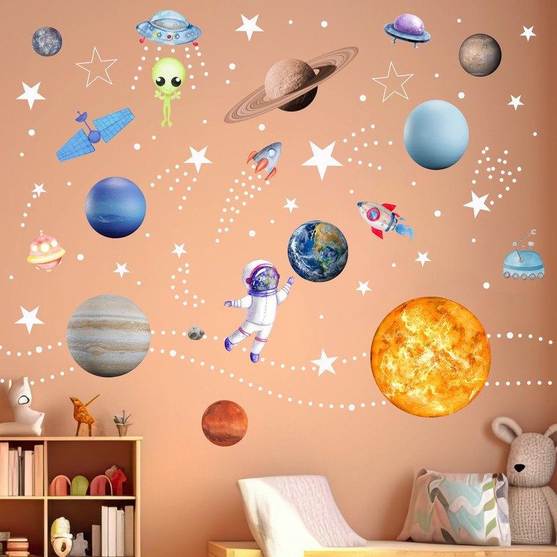 Glow in The Dark Stars Solar System Wall Decals, Sun