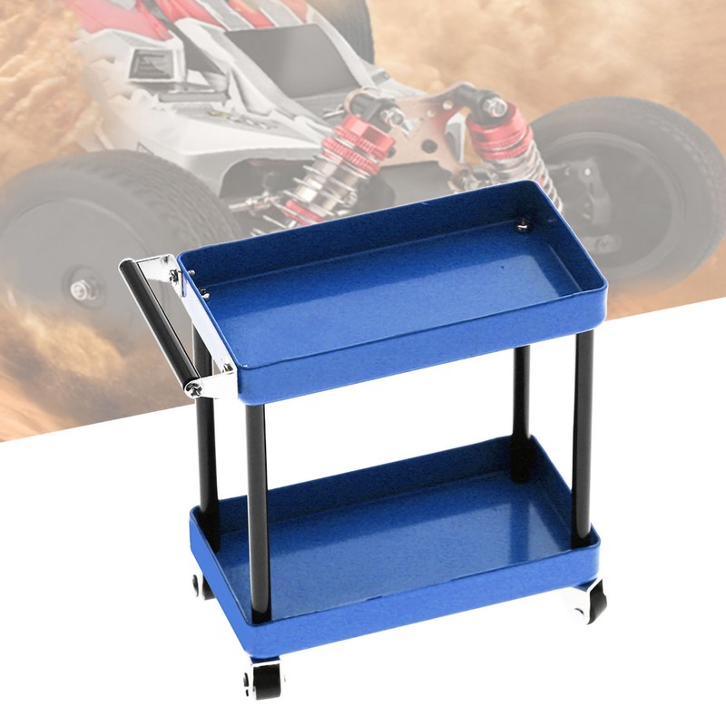 Mini 2‑Tier Tools Storage Trolley Mobile Workshop Garage Repair RC
