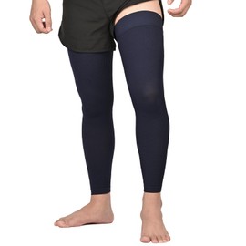 KEKING Full Leg Compression Sleeves, Unisex, Thigh High Compression Stocking 20-30mmHg Graduated Support for Thigh Calf Knee, Running, Basketball, Reduce Varicose Veins and Swelling, Navy Blue L